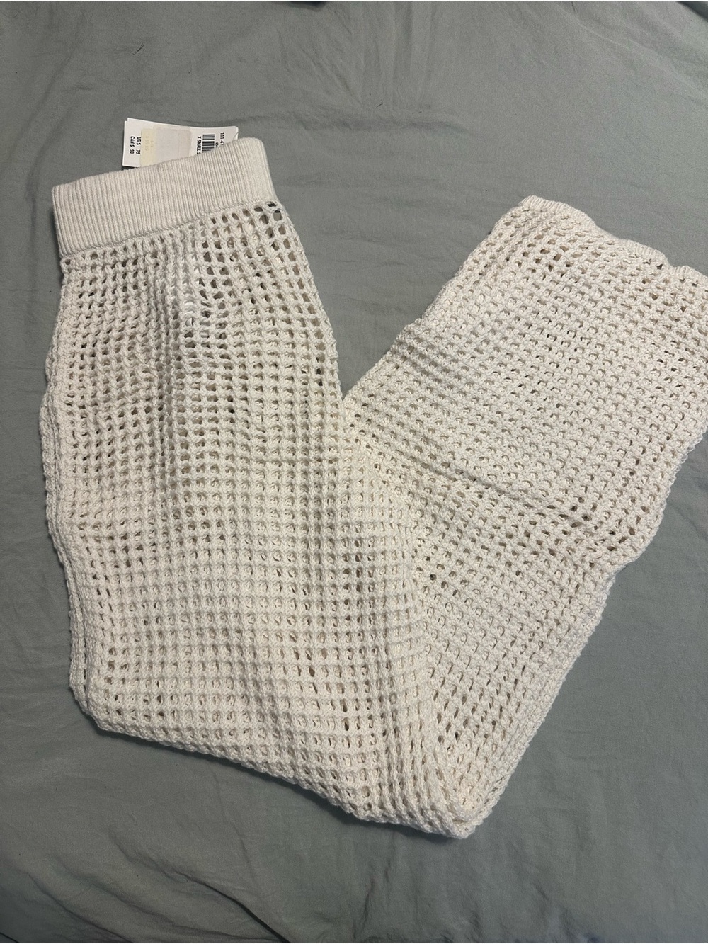 Abercrombie & Fitch White Crochet Beach Coverup Pants